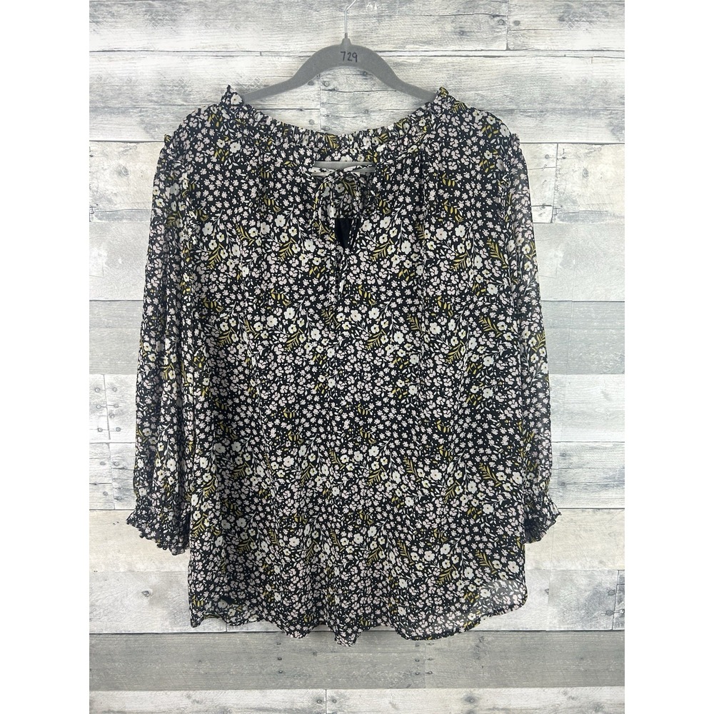 Loft Plus 1X Long Sleeve Floral Blouse